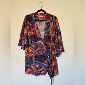Maeve by Anthropology Colorful Patterned Wrap shirt size M